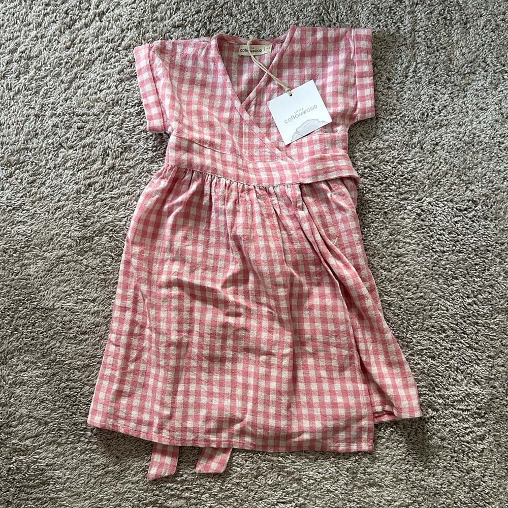 Girls 4-5 Little Cottonwood Gingham Wrap Dress